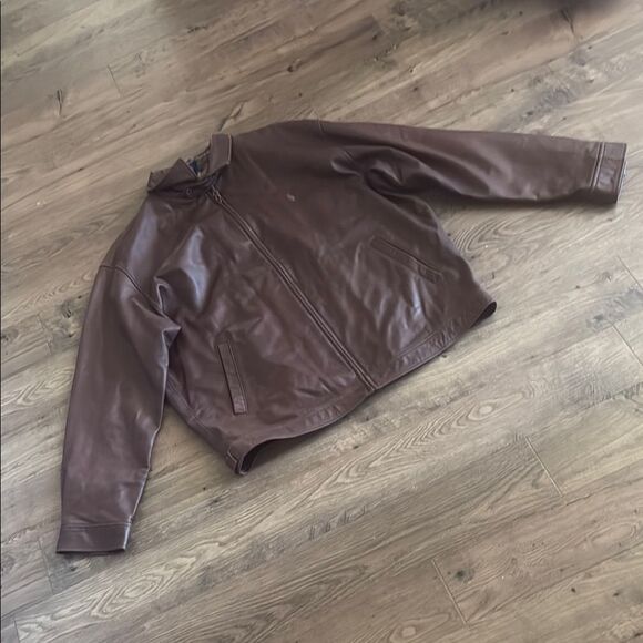 Leather POLO by Ralph Lauren leather bomber jacket - Picture 1 of 4